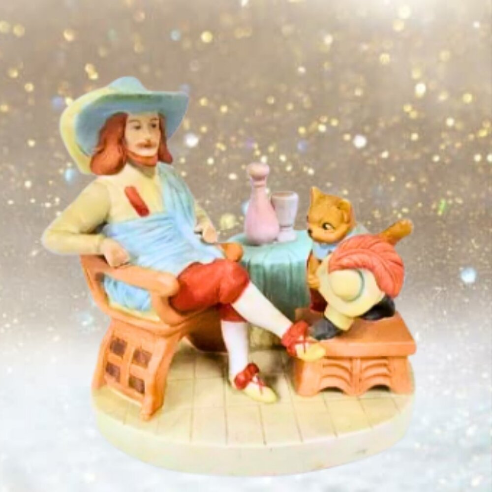 Danbury Mint-12 Fairytales-Puss in Boots-Vintage Porcelain Figurine-LIKE NEW